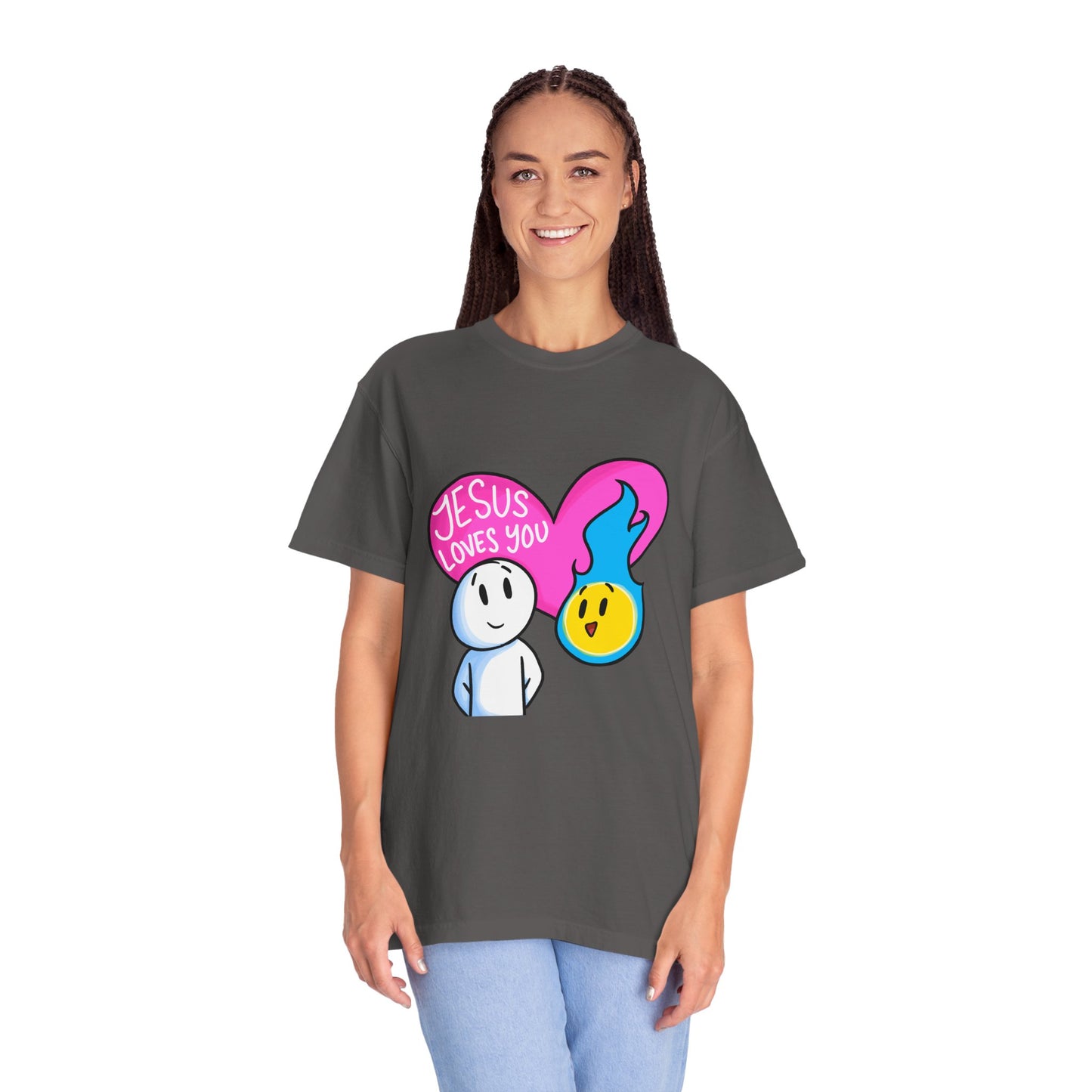 Christian Graphic T-shirt - "Jesus Loves You" Heart