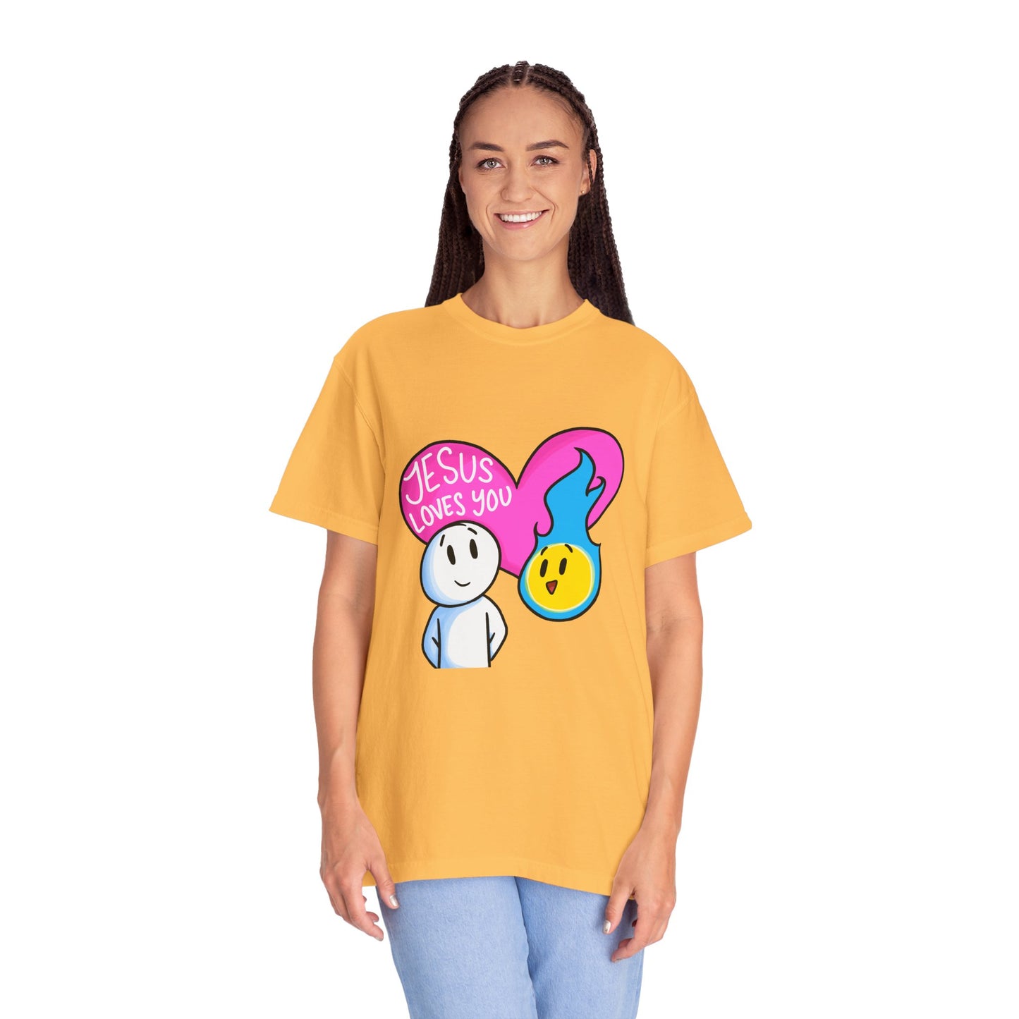 Christian Graphic T-shirt - "Jesus Loves You" Heart
