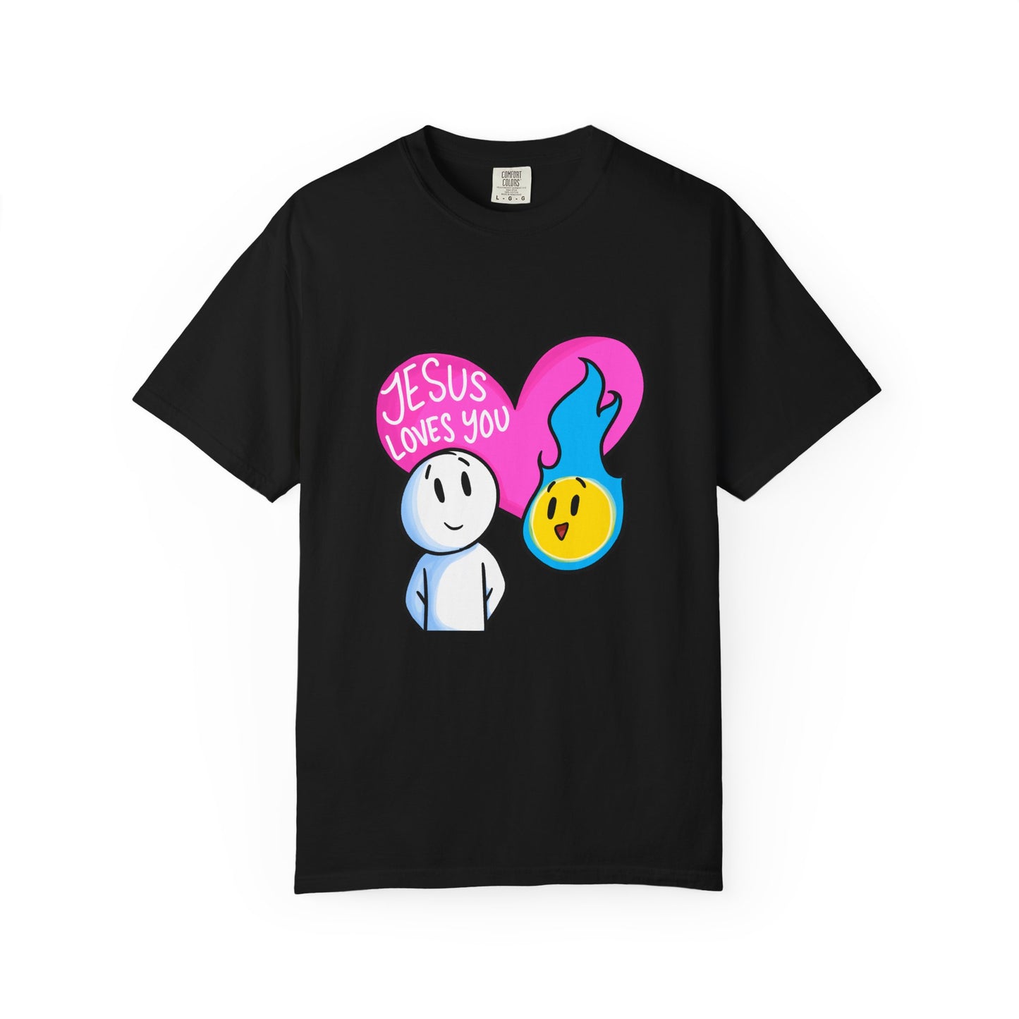 Christian Graphic T-shirt - "Jesus Loves You" Heart