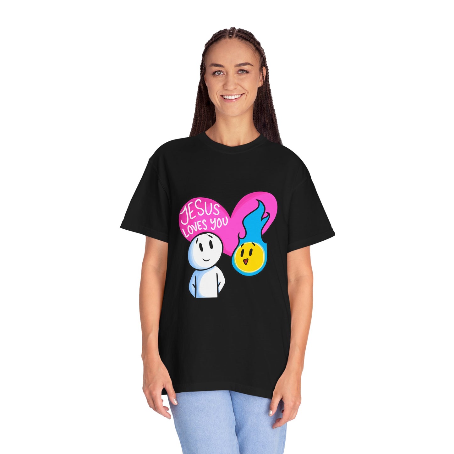 Christian Graphic T-shirt - "Jesus Loves You" Heart