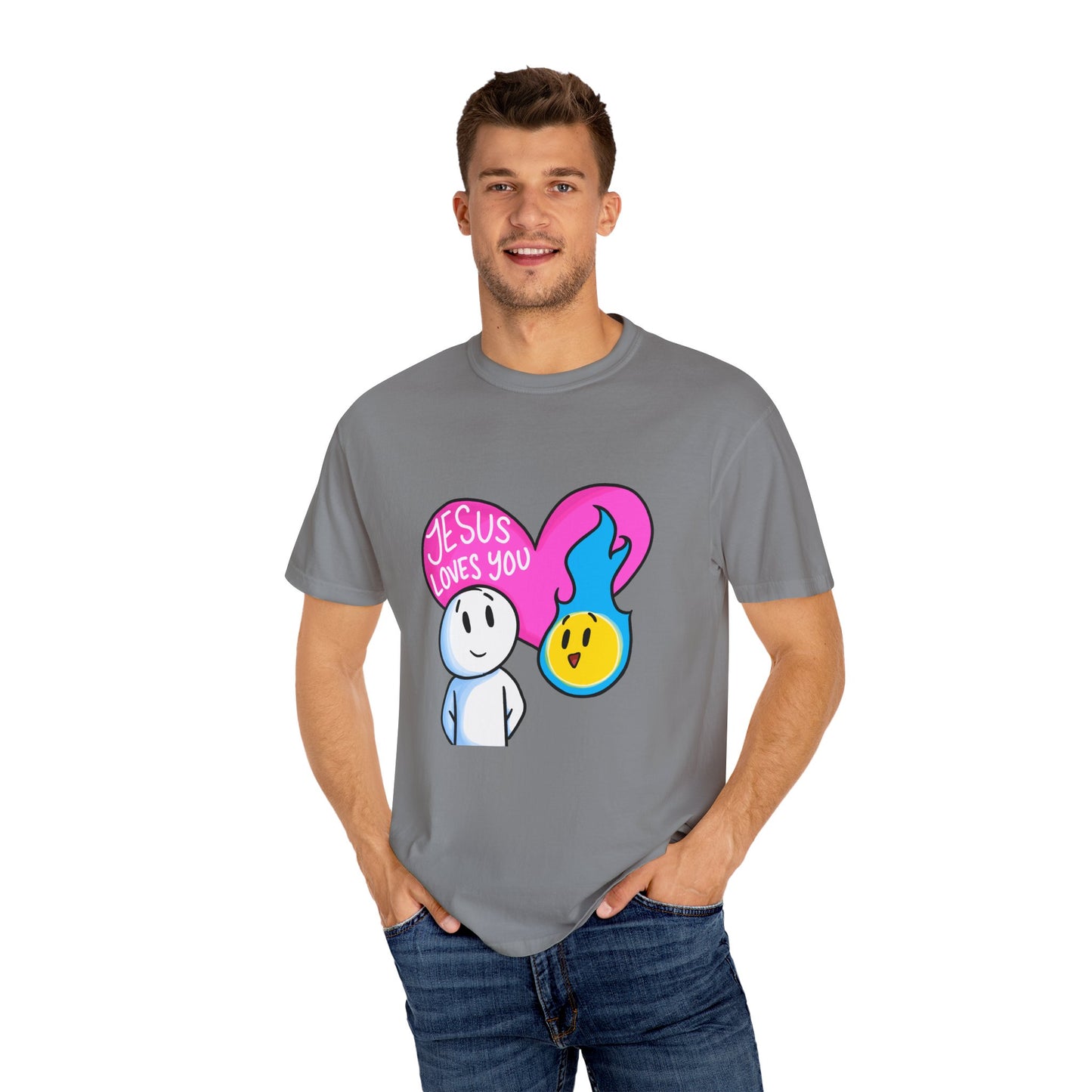 Christian Graphic T-shirt - "Jesus Loves You" Heart