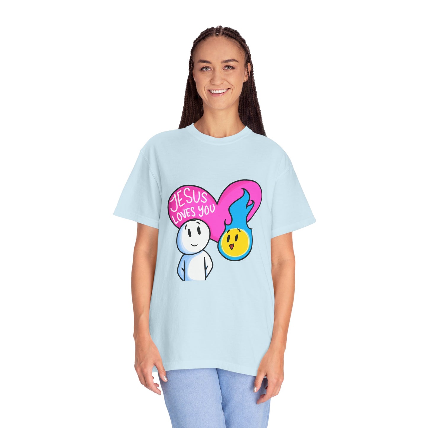 Christian Graphic T-shirt - "Jesus Loves You" Heart
