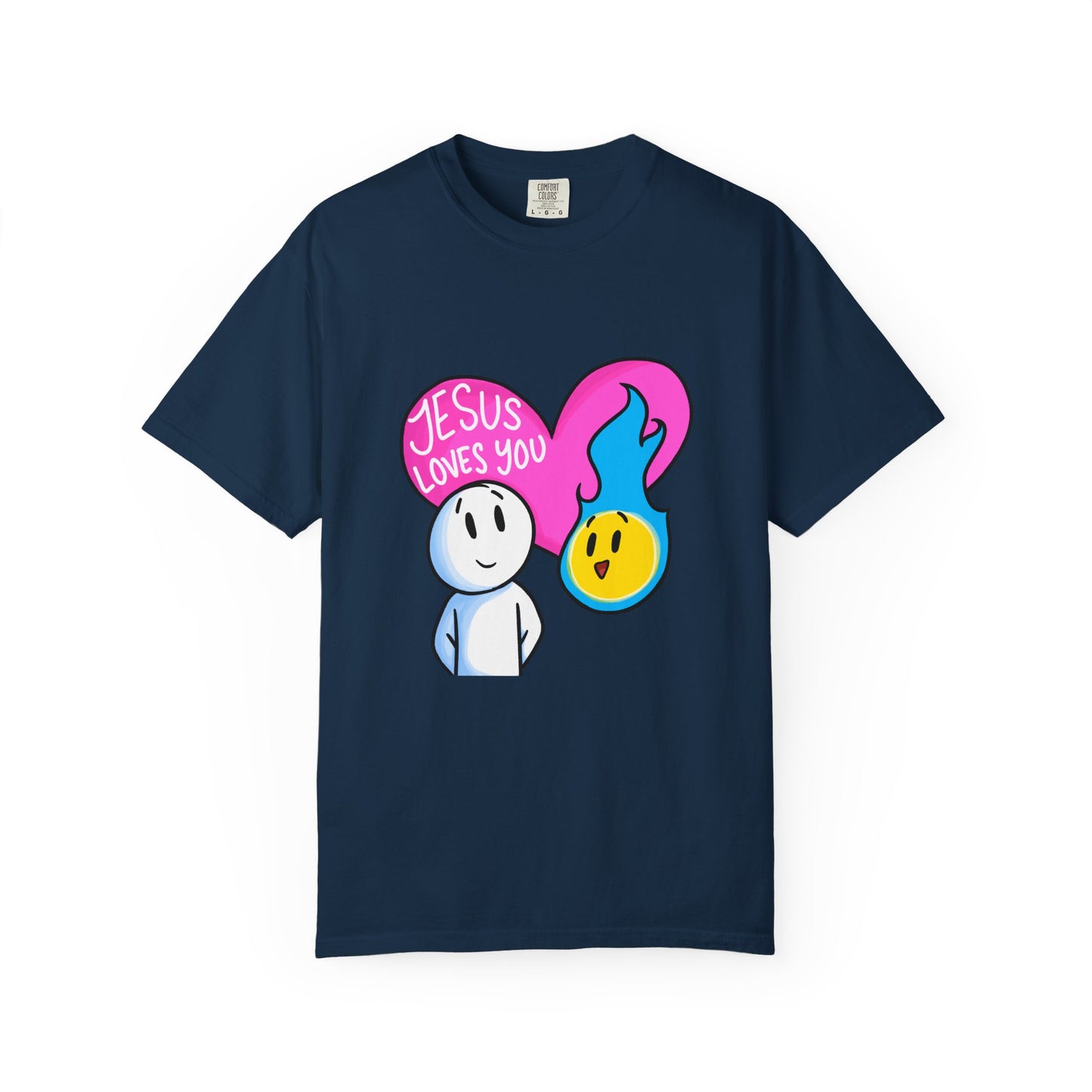 Christian Graphic T-shirt - "Jesus Loves You" Heart