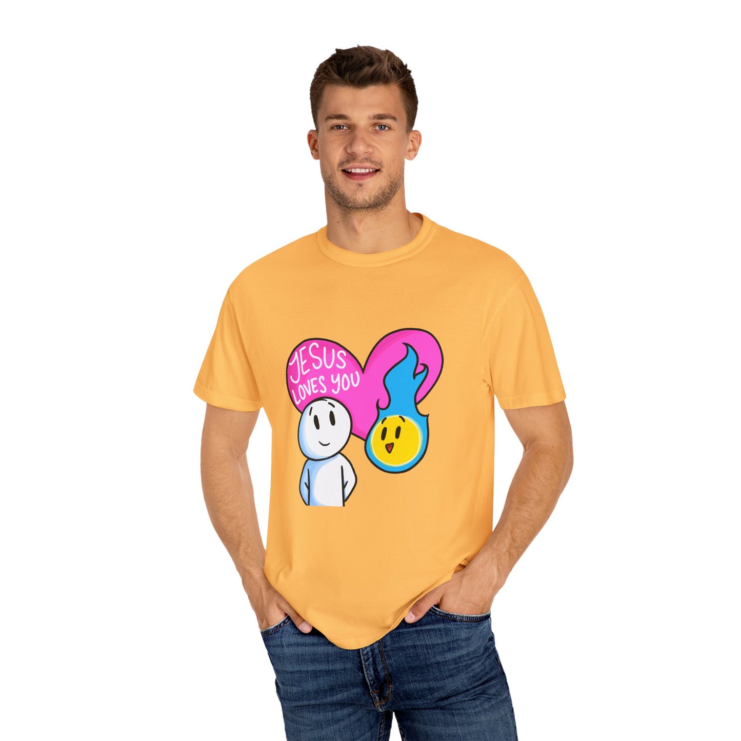 Christian Graphic T-shirt - "Jesus Loves You" Heart