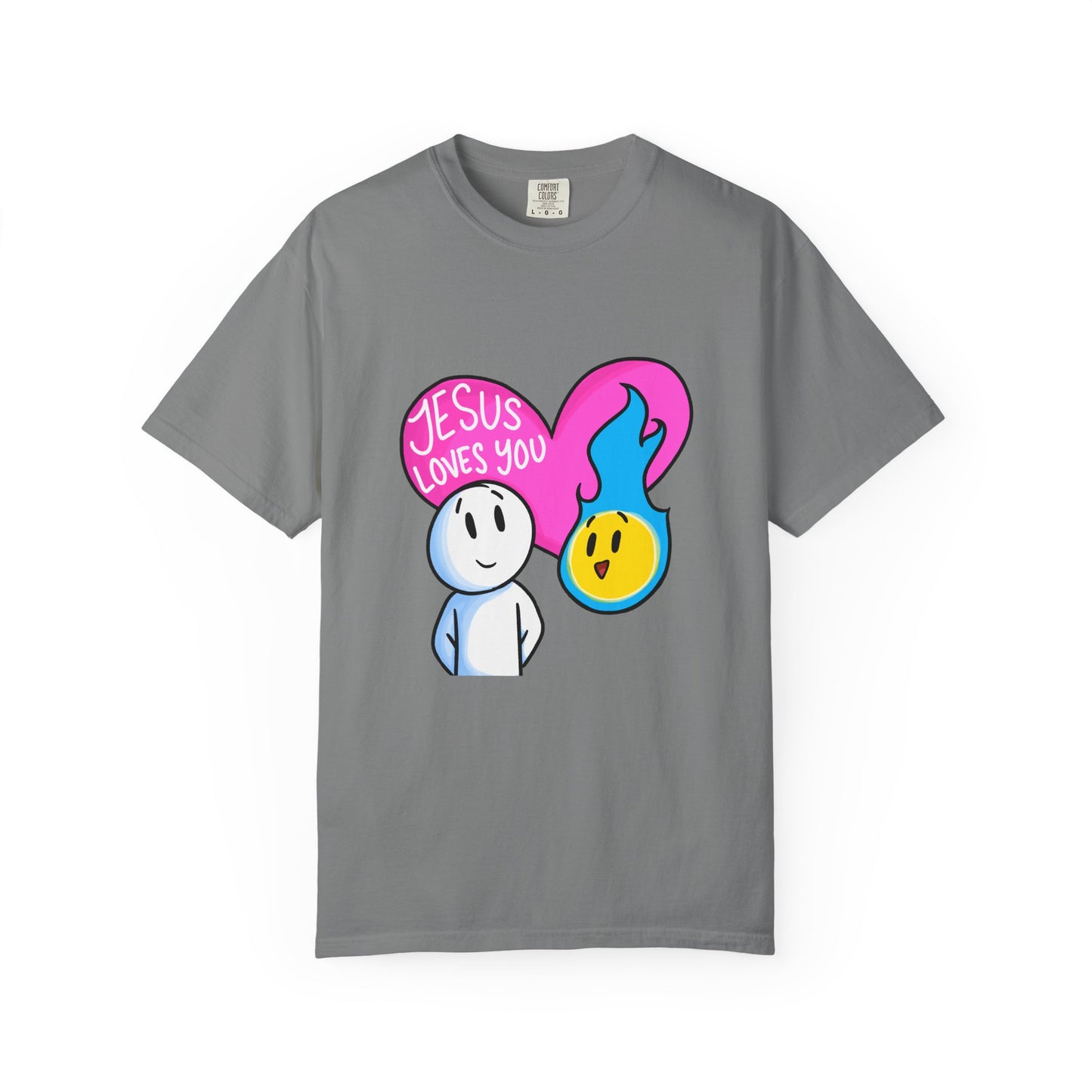 Christian Graphic T-shirt - "Jesus Loves You" Heart