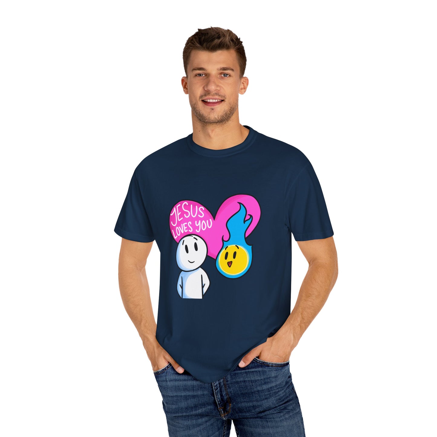 Christian Graphic T-shirt - "Jesus Loves You" Heart