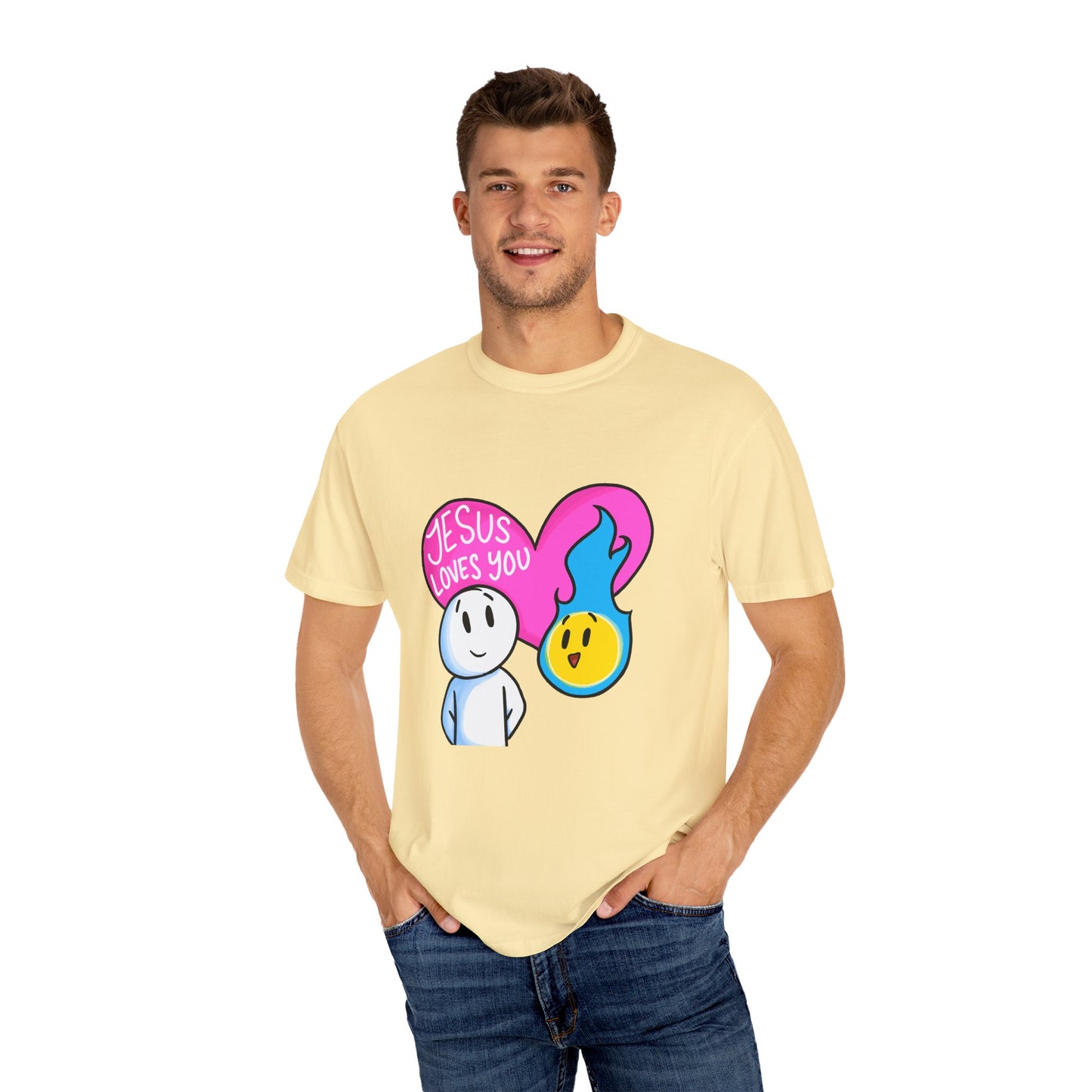 Christian Graphic T-shirt - "Jesus Loves You" Heart
