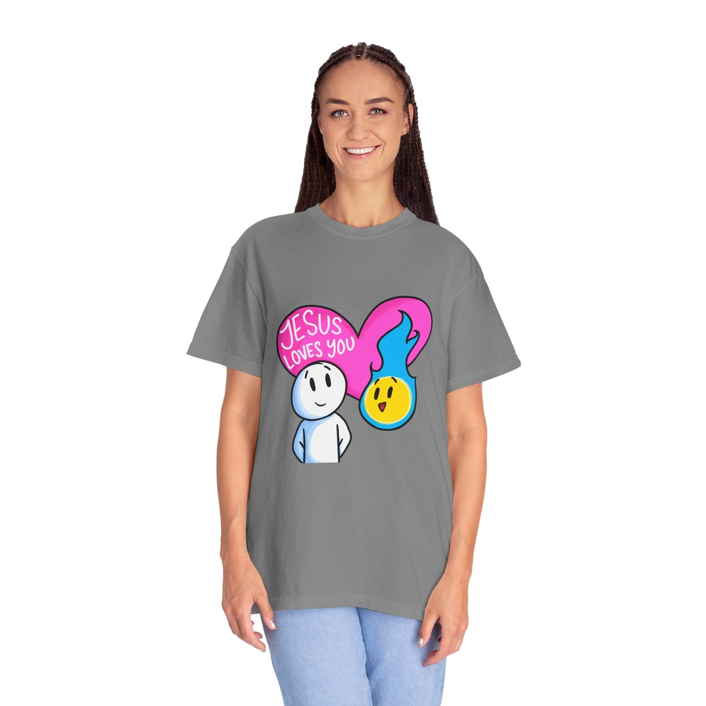 Christian Graphic T-shirt - "Jesus Loves You" Heart