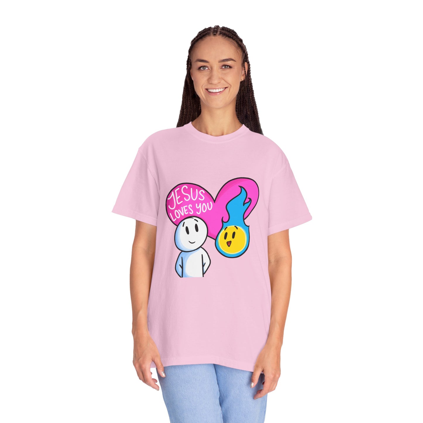 Christian Graphic T-shirt - "Jesus Loves You" Heart