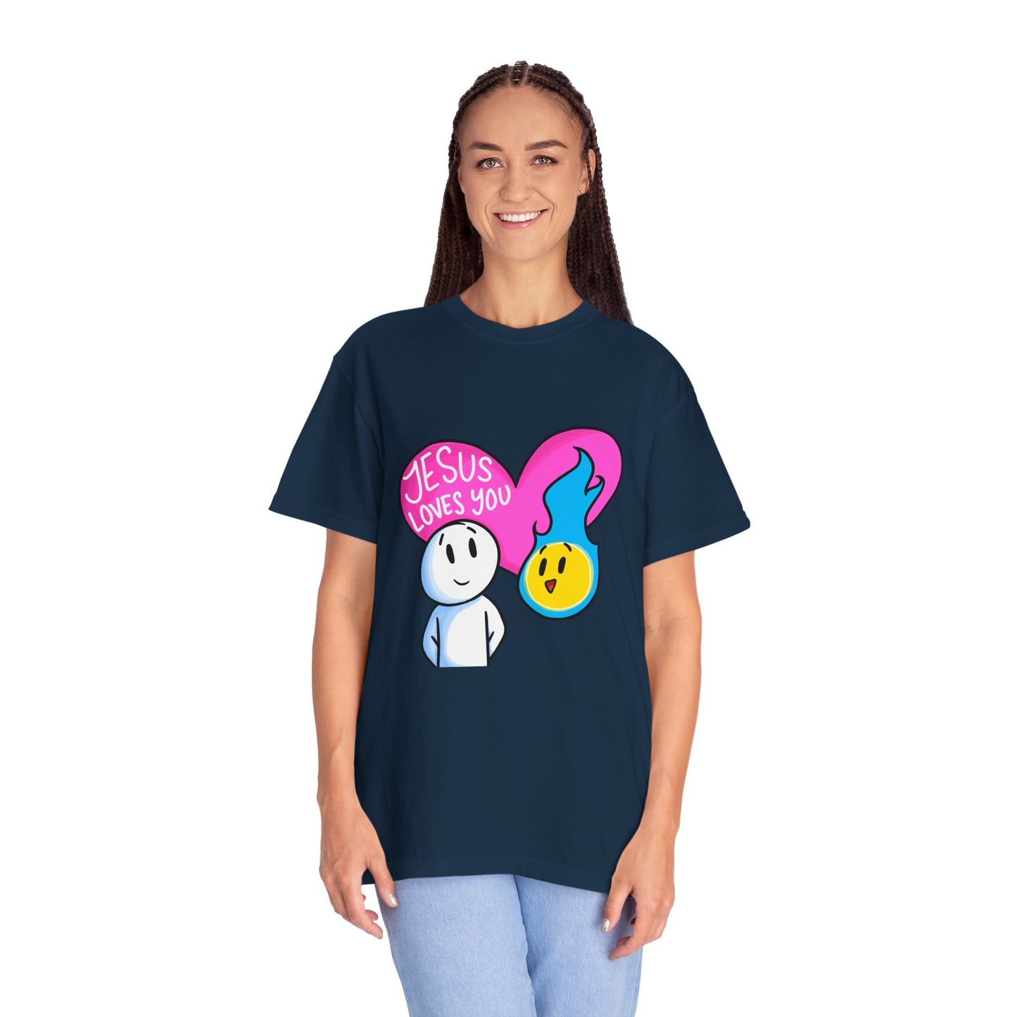 Christian Graphic T-shirt - "Jesus Loves You" Heart