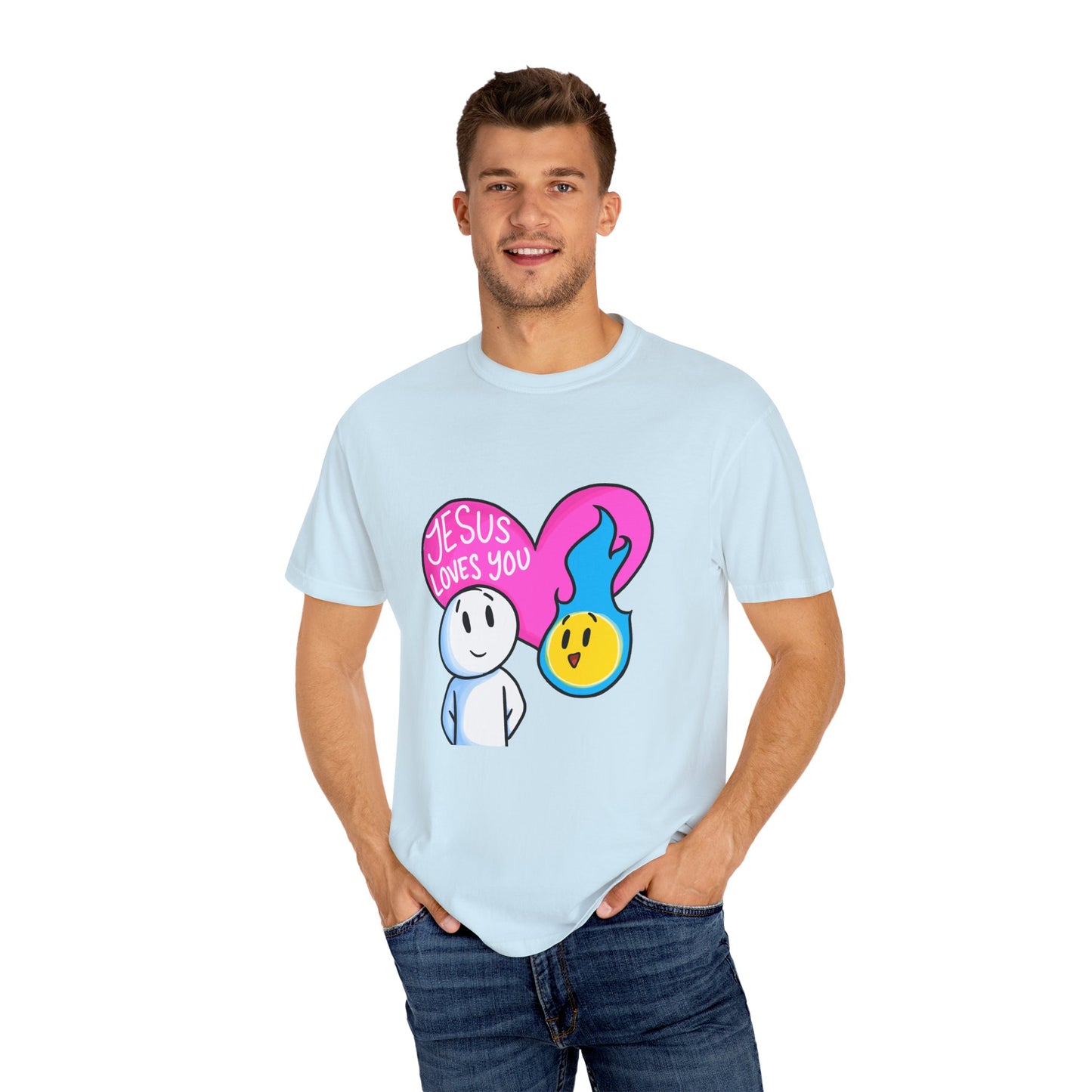 Christian Graphic T-shirt - "Jesus Loves You" Heart