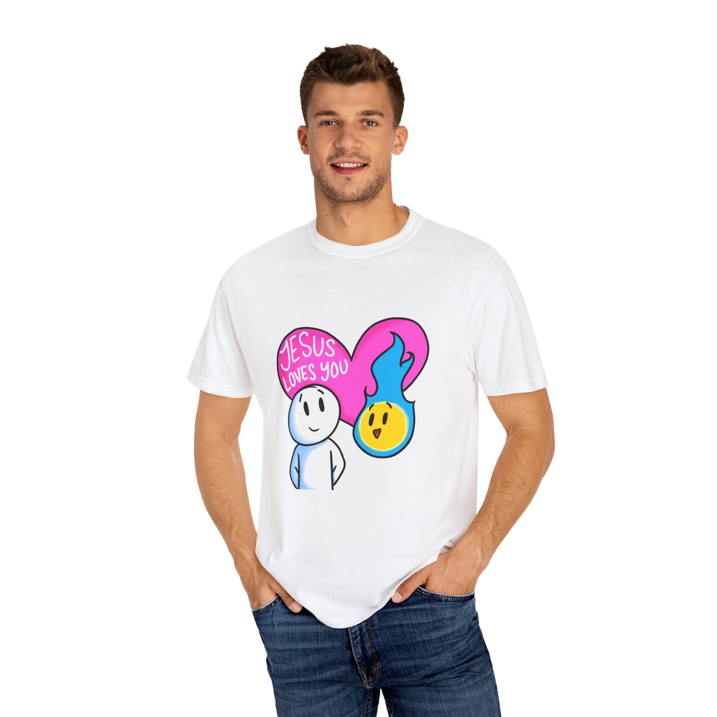 Christian Graphic T-shirt - "Jesus Loves You" Heart