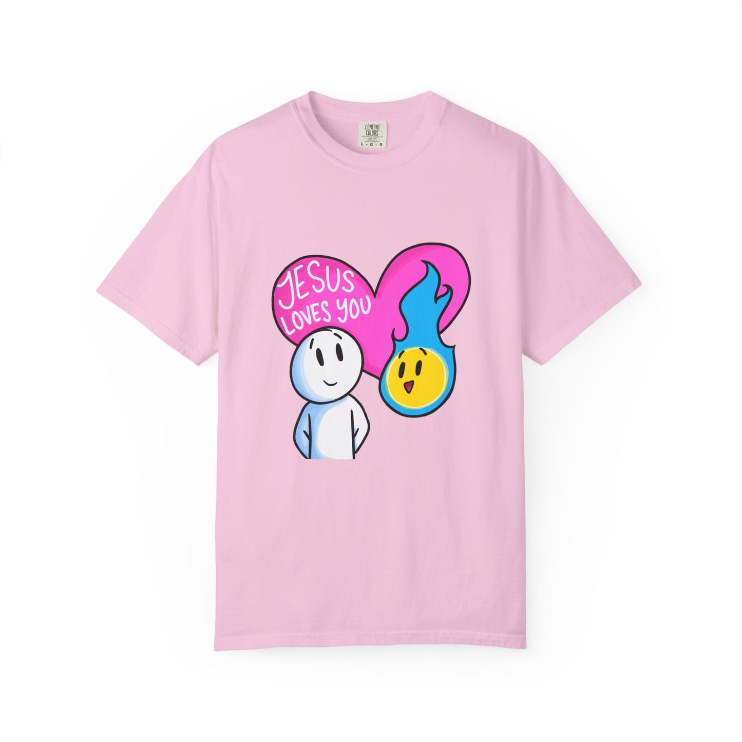 Christian Graphic T-shirt - "Jesus Loves You" Heart