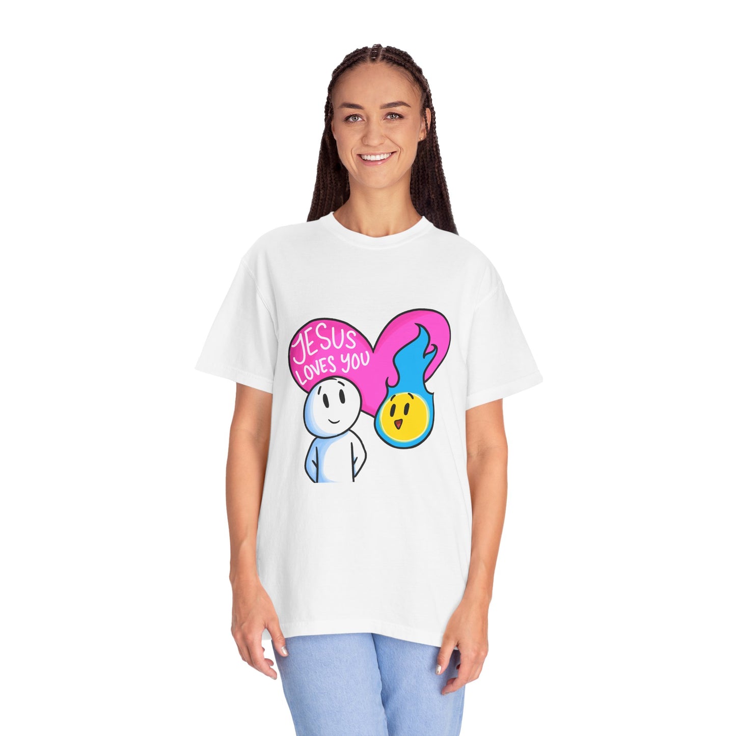 Christian Graphic T-shirt - "Jesus Loves You" Heart