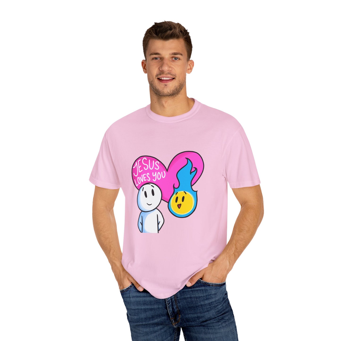 Christian Graphic T-shirt - "Jesus Loves You" Heart