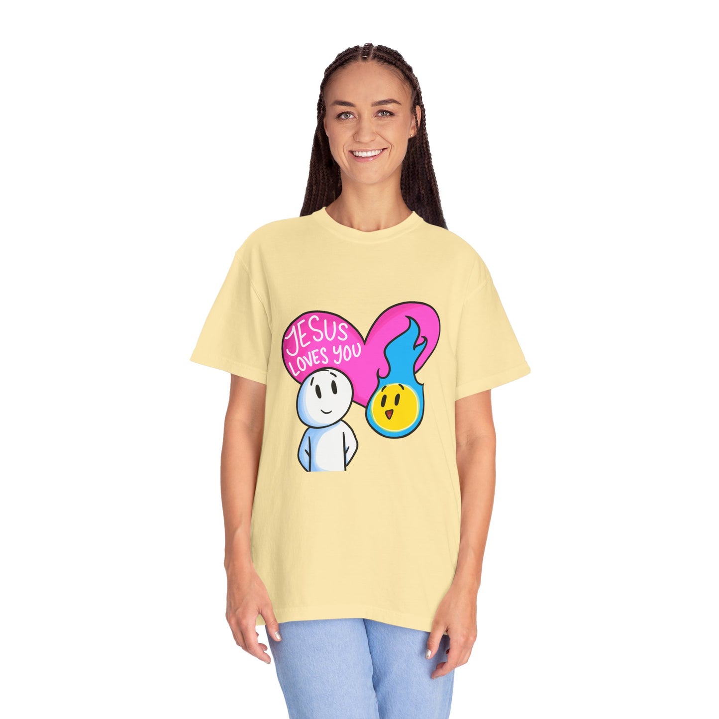 Christian Graphic T-shirt - "Jesus Loves You" Heart
